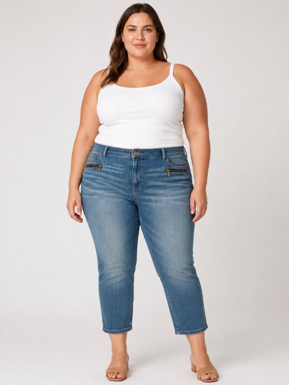 Michael Kors Izzy Skinny Jeans Women’s Plus Size Blue Stretch Denim Gold Logo